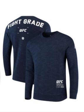 Reebok UFC Men's Heather Blue Fight Grade Long Sleeve Shirt XL